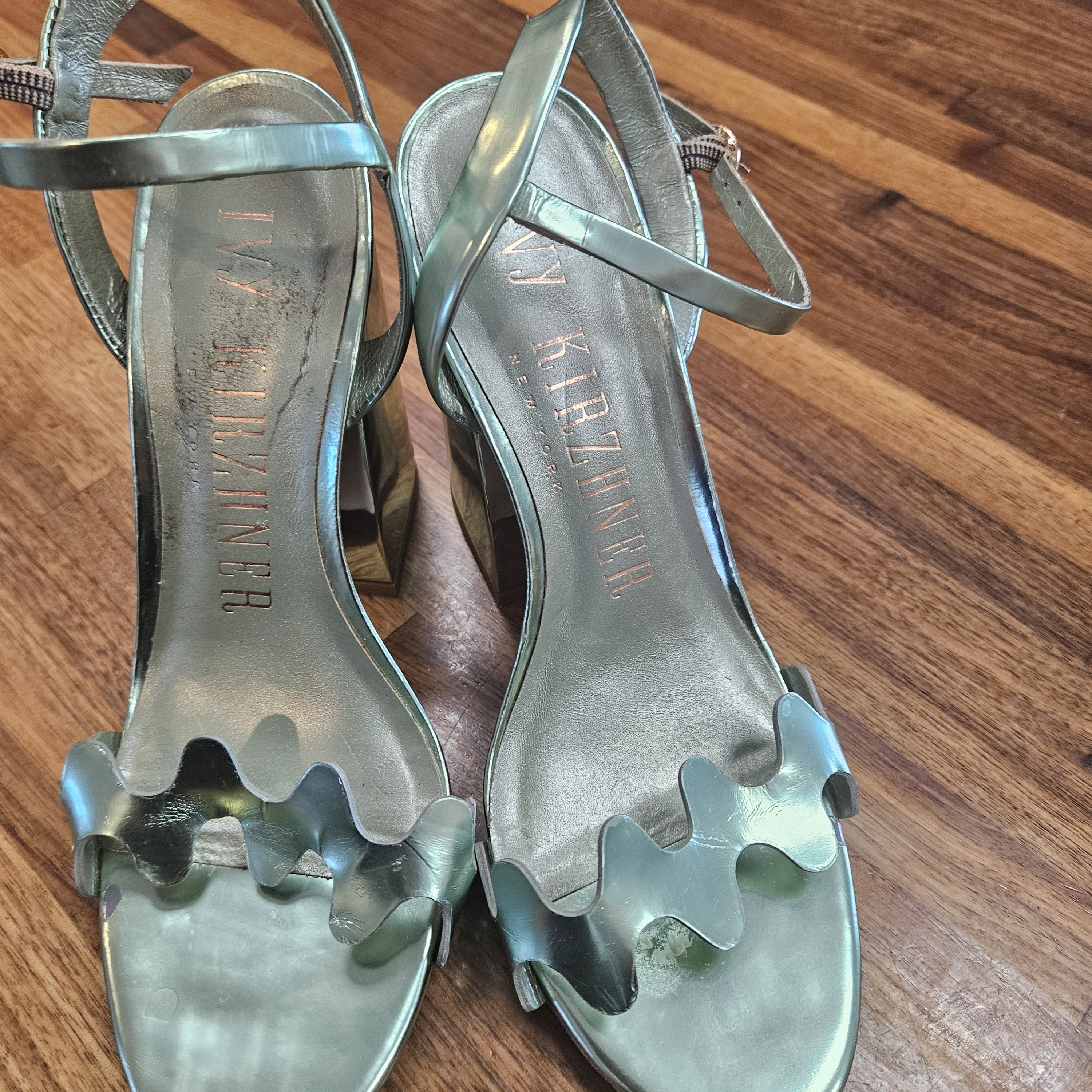 Ivy Kirzhner Metallic Green Sandals
